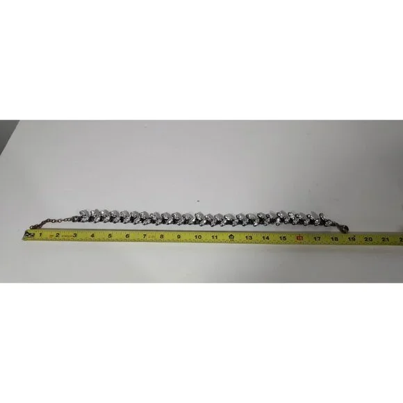 Wedding Statment Zara Heavy Prong Set Rhinestone Bling Neckless Black Back Chain - Picture 8 of 9